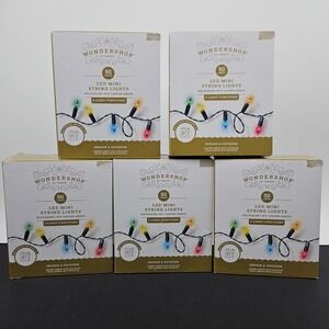 Wondershop LED Mini String Lights 50ct Multicolor 8 Functions Lot of 5 Boxes